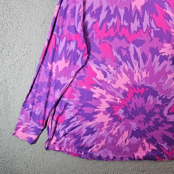 Belle Kim Gravel Top Blouse Women 1X‎ Abstract Print Purple Pink - Picture 2 of 9